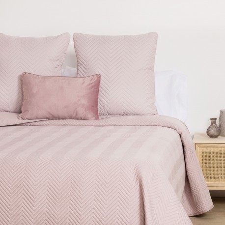 Copriletto bouti effetto consumato tinta unita