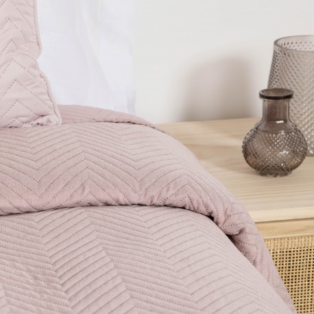 Copriletto bouti effetto consumato tinta unita