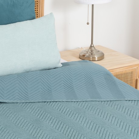 Copriletto bouti effetto consumato tinta unita