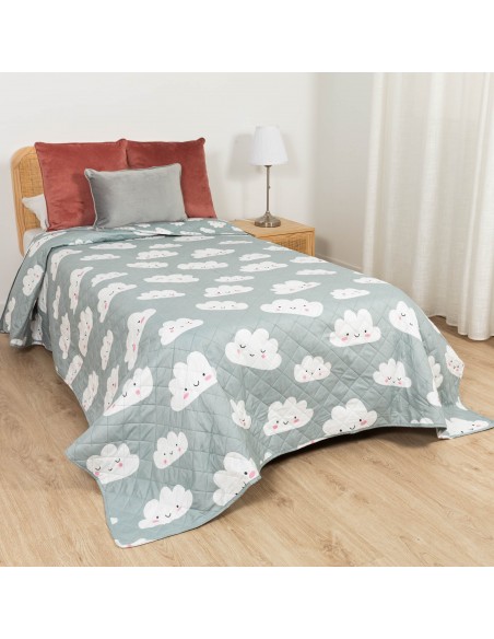 Copriletto bouti Habana turchese pastello Copriletto bouti Habana turchese pastello