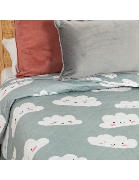 Copriletto bouti Habana turchese pastello Copriletto bouti Habana turchese pastello