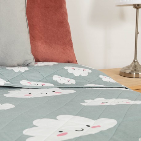 Copriletto bouti Habana turchese pastello