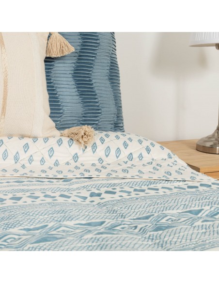 Copriletto bouti Zorione indaco