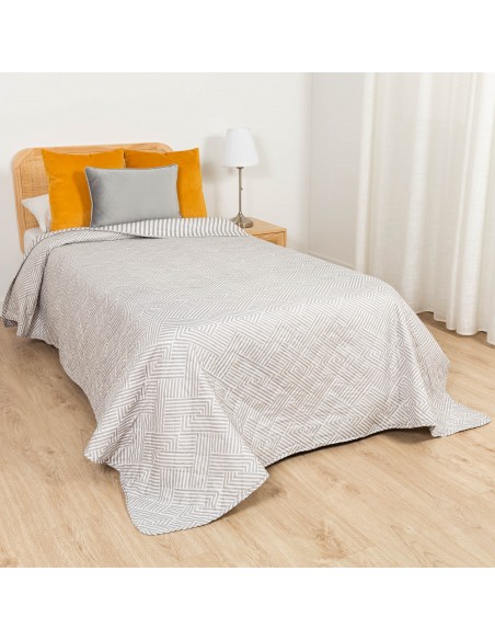 Copriletto bouti Oscar grigio perla