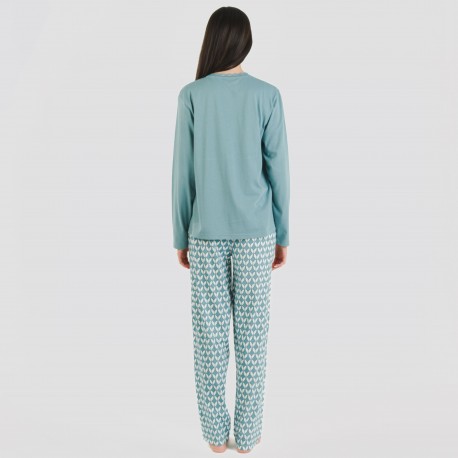 Pigiama lungo cotone Alino indaco