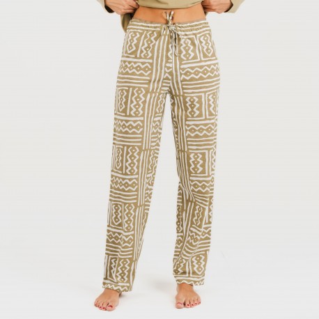 Pigiama lungo cotone Vinuesa sabbia