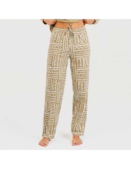 Pigiama lungo cotone Vinuesa sabbia