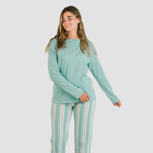 Pigiama lungo cotone Raya Galda verde 2