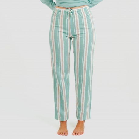 Pigiama lungo cotone Raya Galda verde