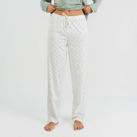 Pigiama lungo cotone Varga verde