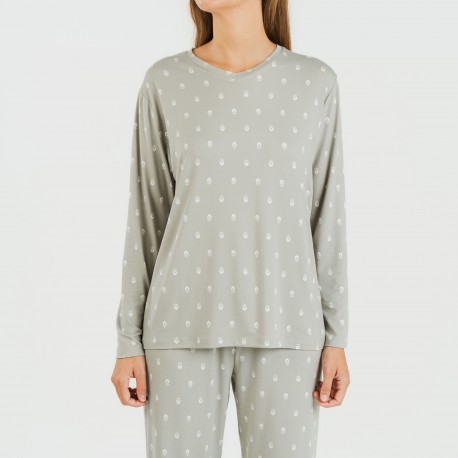 Pigiama lungo soft Baby verde militare