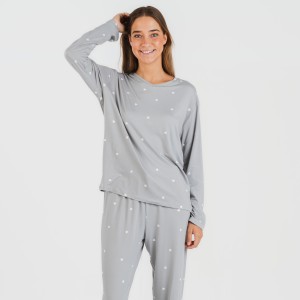 Pigiama lungo soft Choer grigio