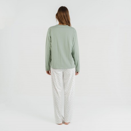 Pigiama lungo cotone Varga verde