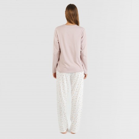 Pigiama lungo cotone Isita malva