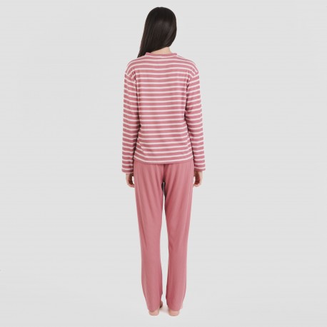 Pigiama a costine bicolore