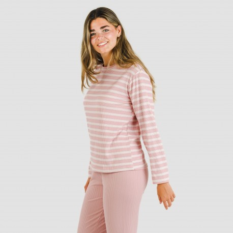 Pigiama a costine bicolore