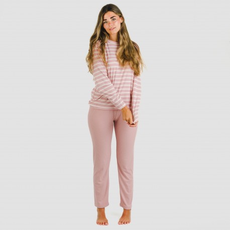 Pigiama a costine bicolore