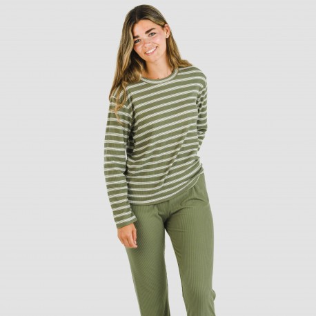 Pigiama a costine bicolore