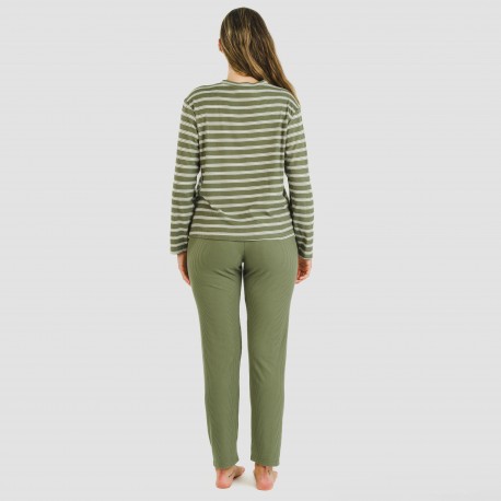 Pigiama a costine bicolore