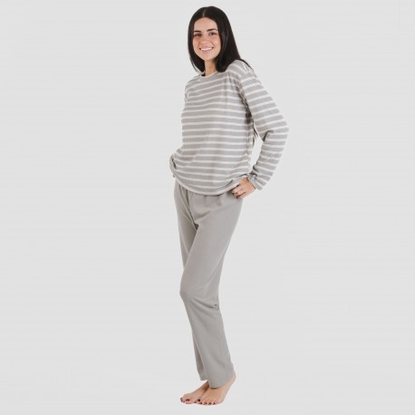 Pigiama a costine bicolore