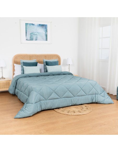 Trapunta effetto consumato tinta unita