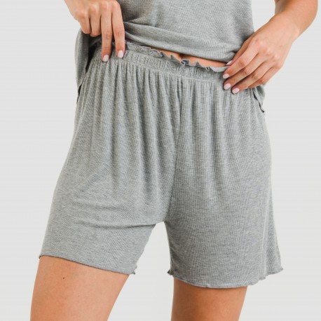 Pigiama corto mezza manica a costine viscosa