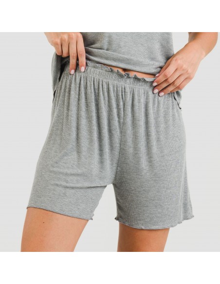 Pigiama corto mezza manica a costine viscosa