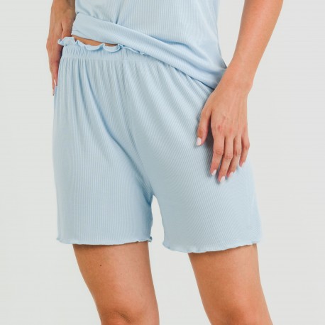 Pigiama corto mezza manica a costine viscosa