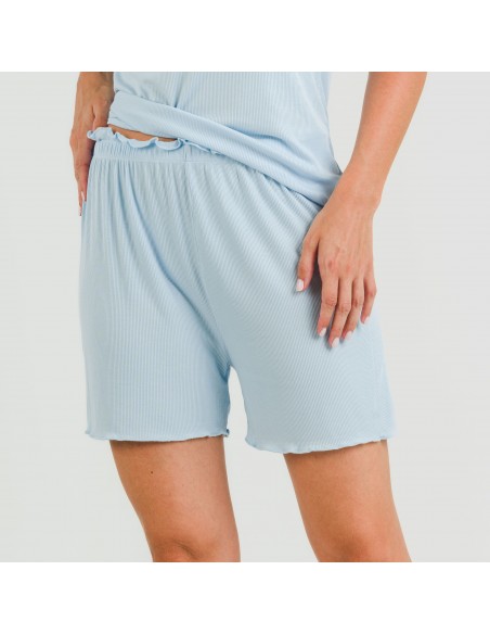 Pigiama corto mezza manica a costine viscosa