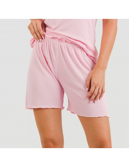 Pigiama corto mezza manica a costine viscosa