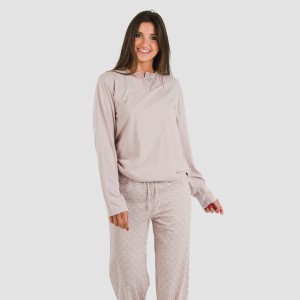 Pigiama lungo cotone Madrigal rosa chiaro 2