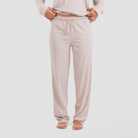 Pigiama lungo cotone Madrigal rosa chiaro