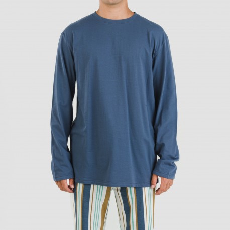 Pigiama lungo uomo cotone Raya Cap blu