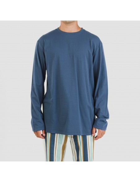 Pigiama lungo uomo cotone Raya Cap blu