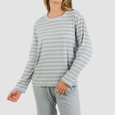 Pigiama a costine bicolore