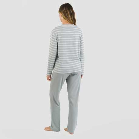 Pigiama a costine bicolore