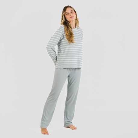 Pigiama a costine bicolore