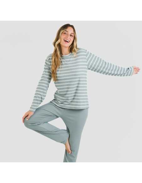 Pigiama a costine bicolore Pigiama a costine bicolore