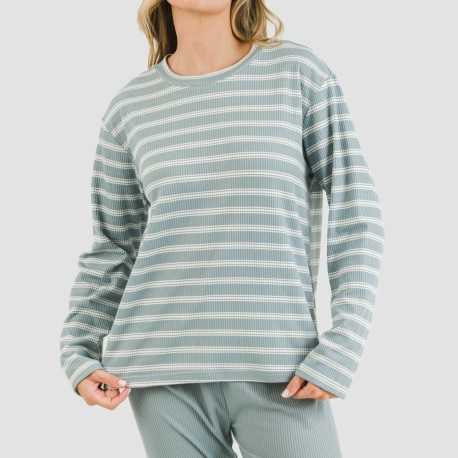 Pigiama a costine bicolore