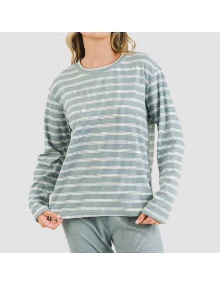 Pigiama a costine bicolore Pigiama a costine bicolore