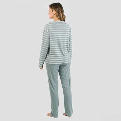 Pigiama a costine bicolore