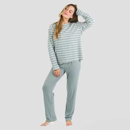 Pigiama a costine bicolore