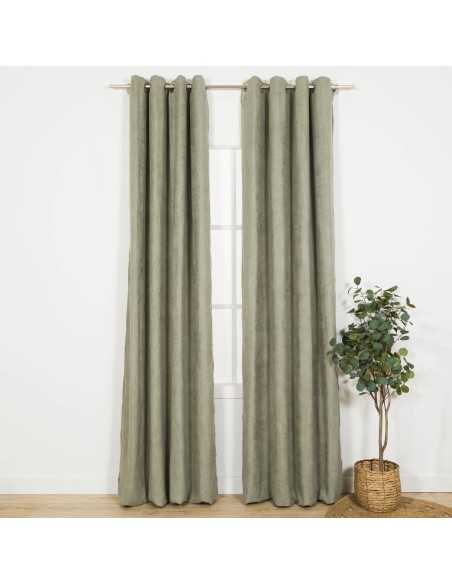 Tenda in pelle scamosciata tinta unita