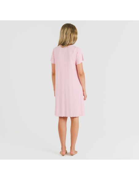 Vestito corto mezza manica a costine viscosa tinta unita Vestito corto mezza manica a costine viscosa tinta unita