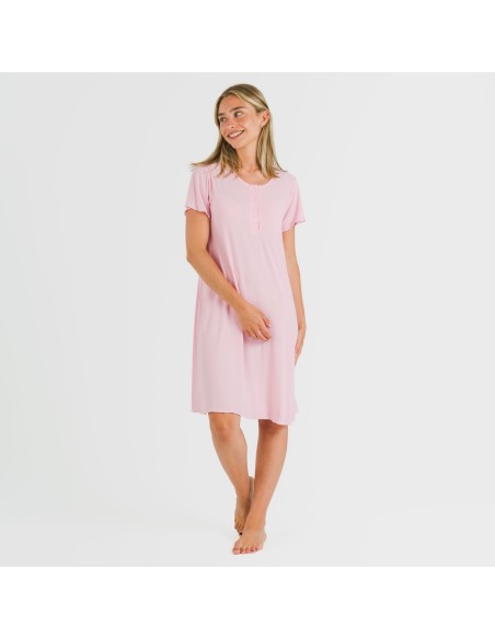 Vestito corto mezza manica a costine viscosa tinta unita Vestito corto mezza manica a costine viscosa tinta unita