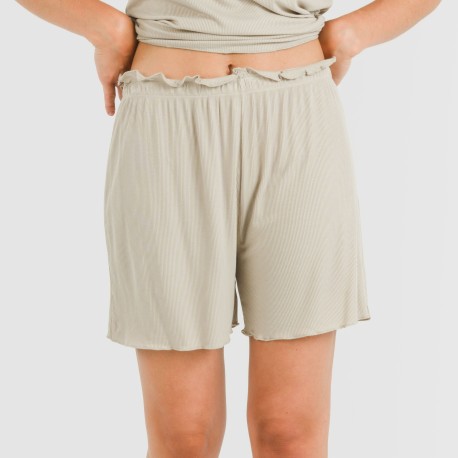 Pigiama corto mezza manica a costine viscosa