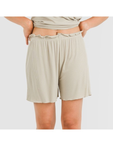 Pigiama corto mezza manica a costine viscosa