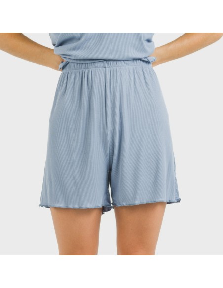 Pigiama corto mezza manica a costine viscosa