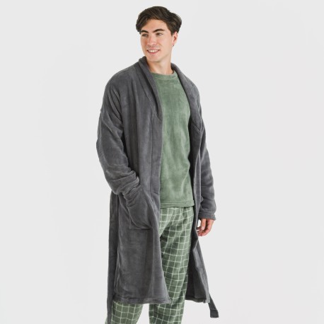 Vestaglia pile coral tinta unita