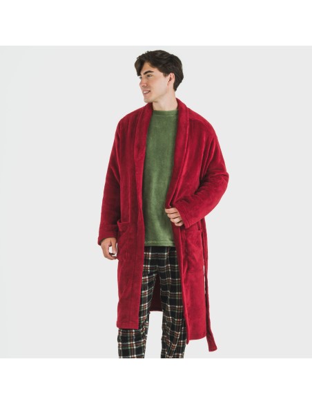 Vestaglia uomo pile coral Taglia per pigiami accappatoi e abbigliamento XL colore bordeaux